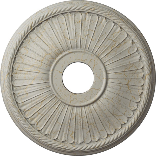 Ekena Millwork Berkshire Medallion (Canopies up to 6 3/8"), 20 1/8"OD x 3 7/8"ID x 1 7/8"P, Pot of Cream Crackle CM20BE1PCC - main